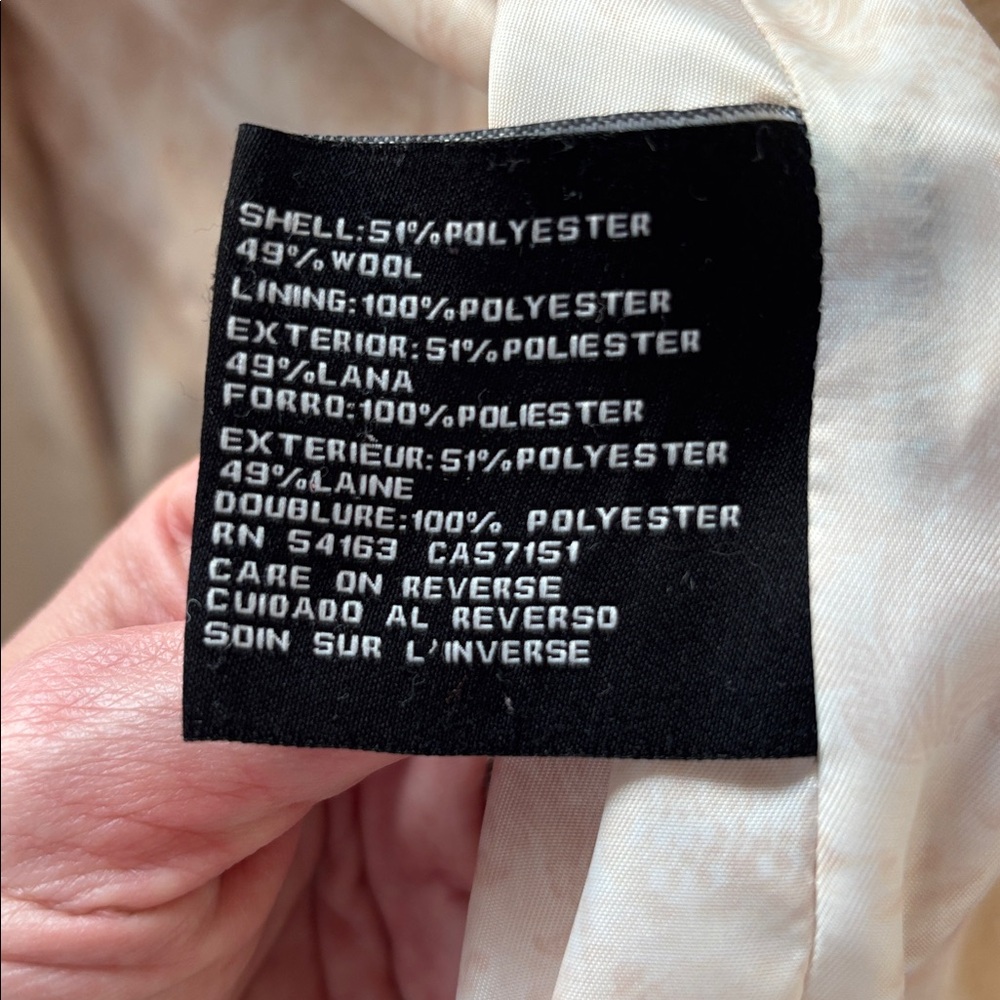 Guess Women's Off-White Double Breasted Pea Coat, Size L - Picture 9 of 10